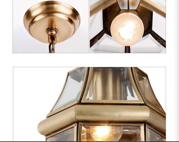 1l d190mm 40w brass pendant lamp, 1 light, vintage total copper glass ac110v/220v