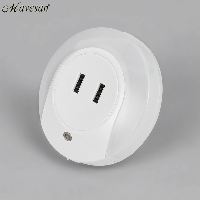 2 usb charger led night light for bathroom bedroom with sensors led night light lamp