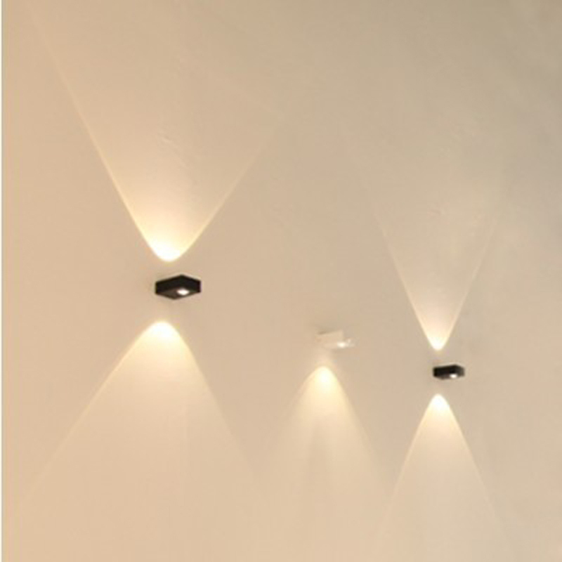 2 x 3w cob led quality wall lamp modern brief waterproof outdoor led wall lights aluminum up and down led wall light