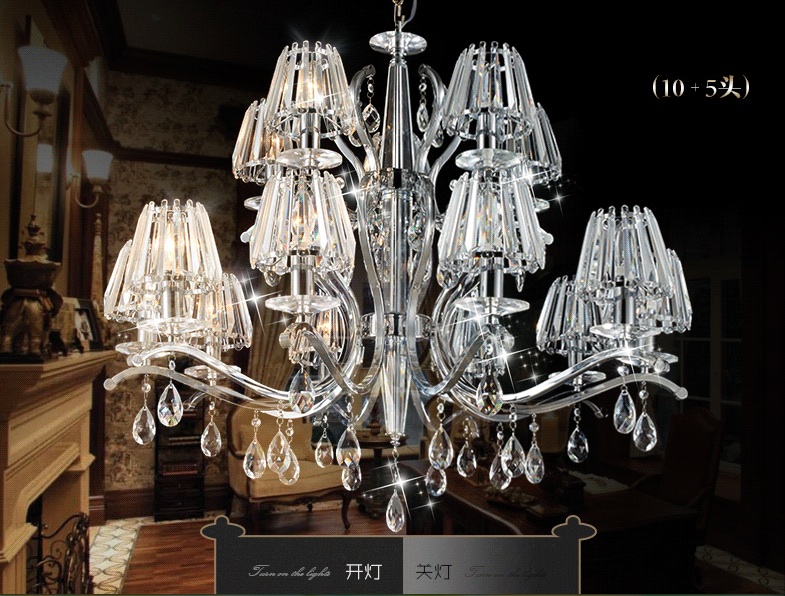 2015 newly 3/6/8/10+5/8l head fashion grape k9 crystal chandelier living room/children's bedroom lamp e14 candle lamp 110v 220v