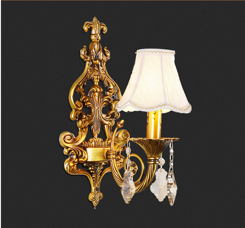 2016 antique brass wall lamp crystal wall sconce brass color wall lighting lamp wall brackets lighting