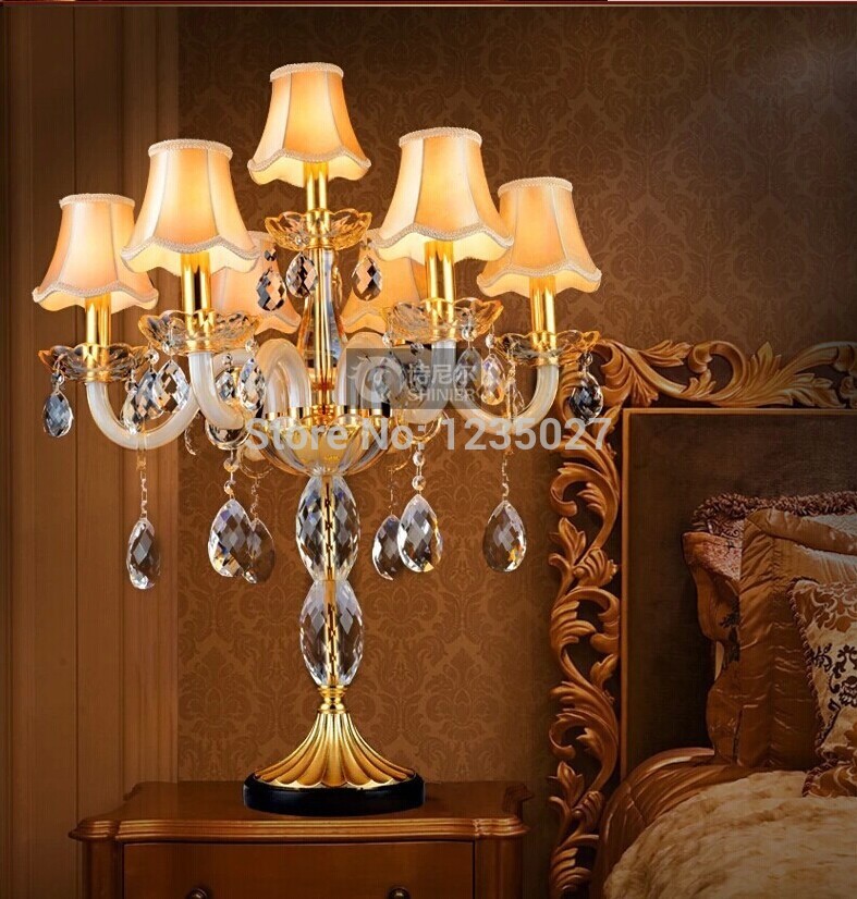 2016 luxury based k9 crystal table lamps fashion desk lamp bedroom bedside crystal lighting indoor lights