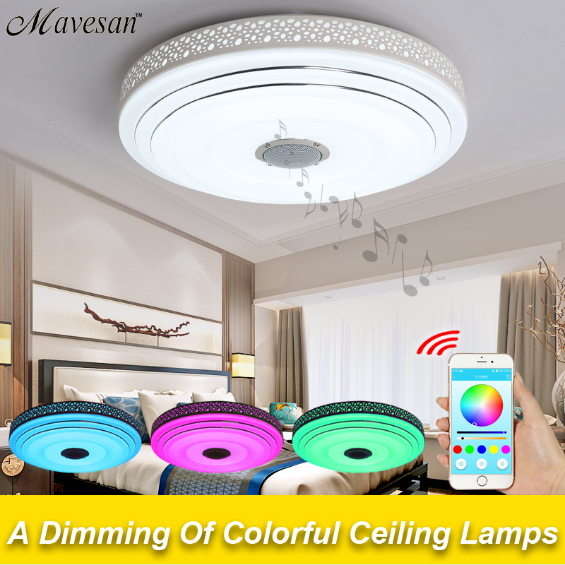 2016 new rgb dimmable 36w led ceiling light with bluetooth & music 90-260v modern led ceiling lamp for 15 -30 square meters