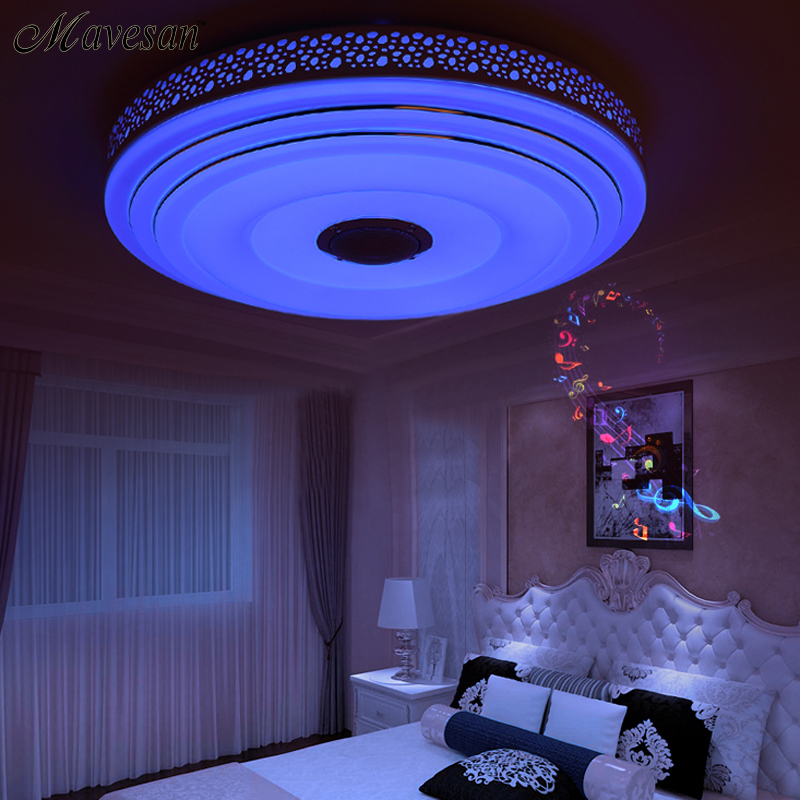 2016 new rgb dimmable 36w led ceiling light with bluetooth & music 90-260v modern led ceiling lamp for 15 -30 square meters