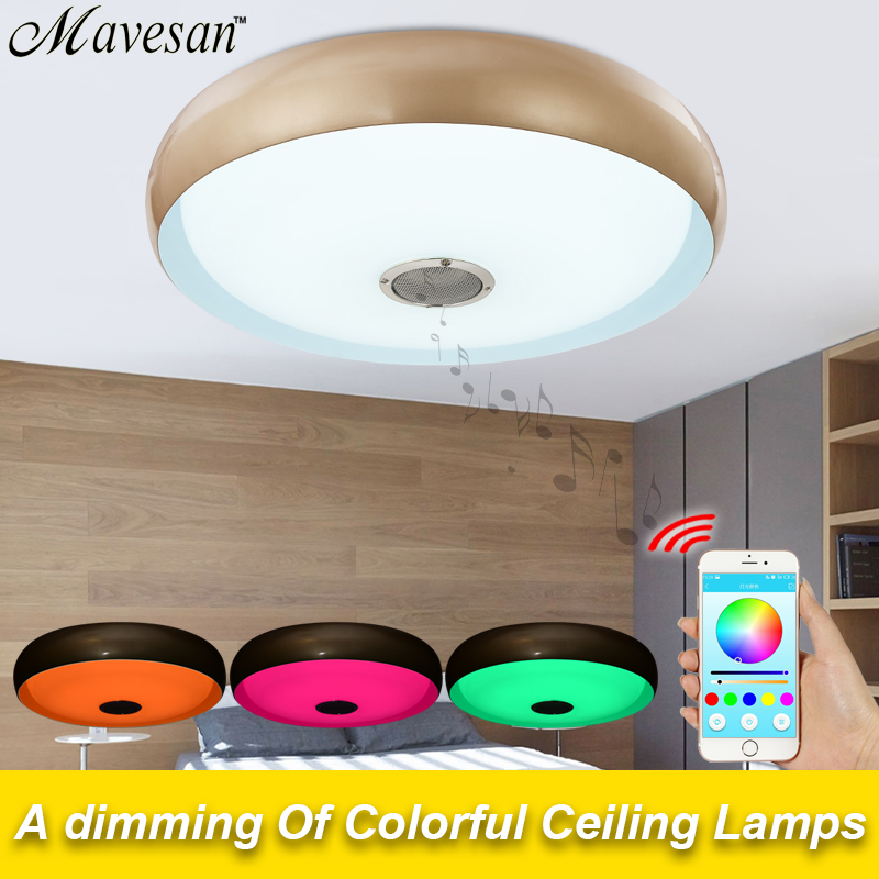 2016 new rgb dimmable 36w led ceiling light with bluetooth & music 90-260v modern led ceiling lamp for 15 -30 square meters