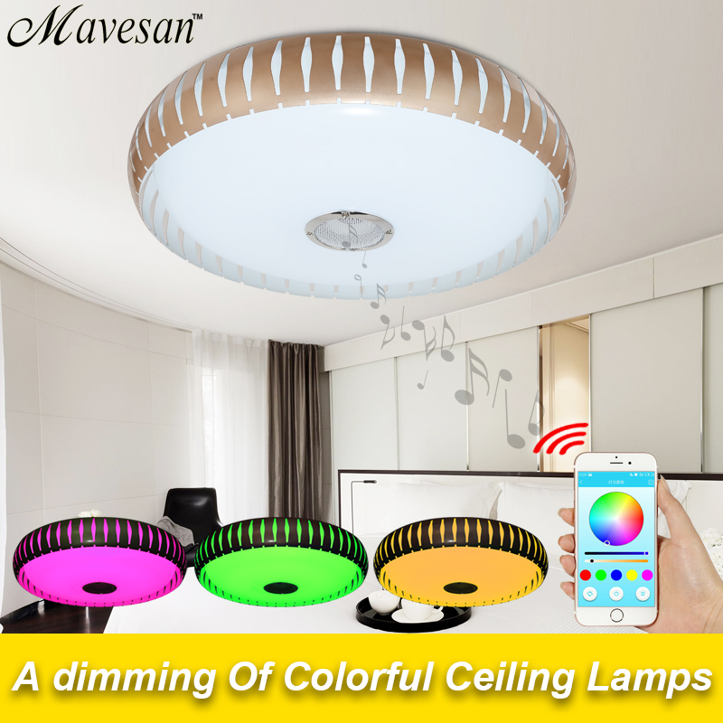 2016 new rgb dimmable 36w led ceiling light with bluetooth & music 90-260v modern led ceiling lamp for 15 -30 square meters