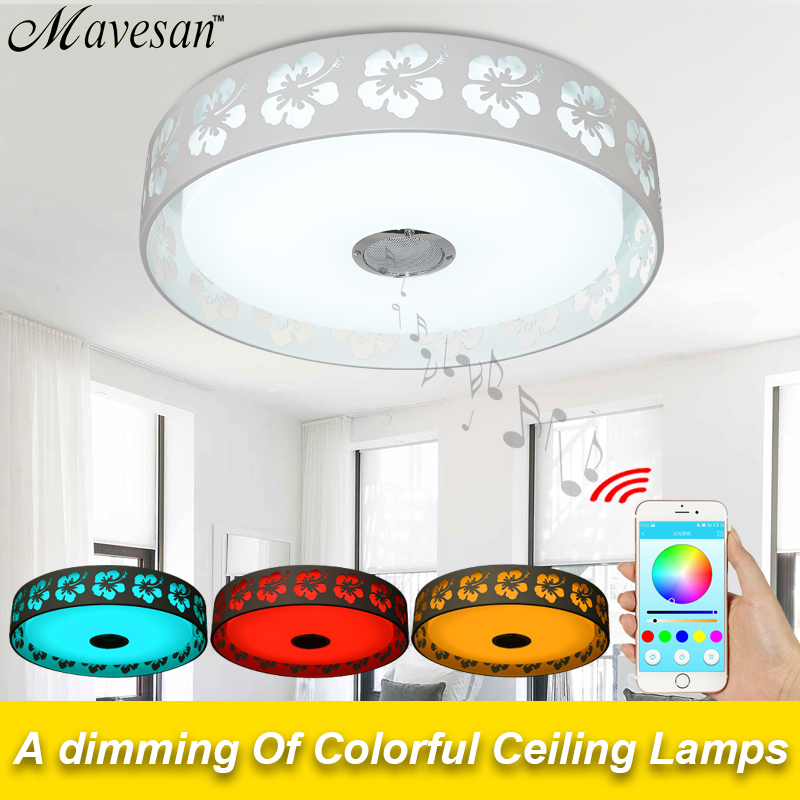 2016 new rgb dimmable 36w led ceiling light with bluetooth & music 90-260v modern led ceiling lamp for 15 -30 square meters