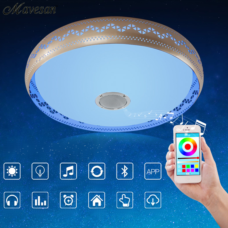 2016 new rgb dimmable 36w led ceiling light with bluetooth & music 90-260v modern led ceiling lamp for 15 -30 square meters