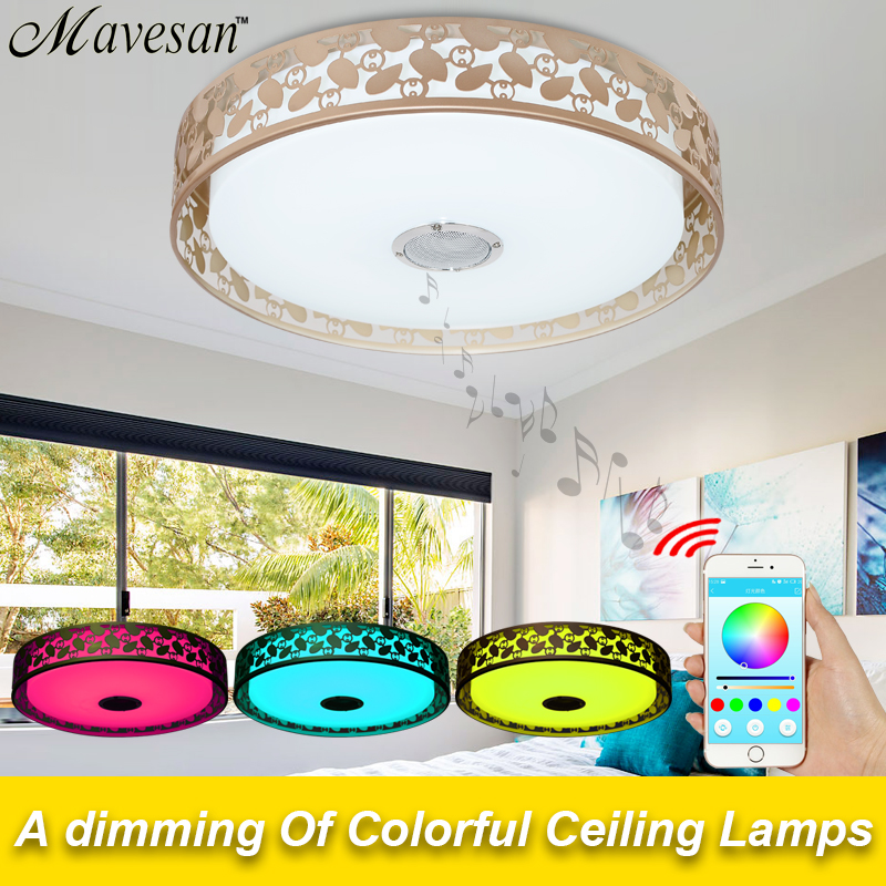 2016 new rgb dimmable 36w led ceiling light with bluetooth & music 90-260v modern led ceiling lamp for 15 -30 square meters