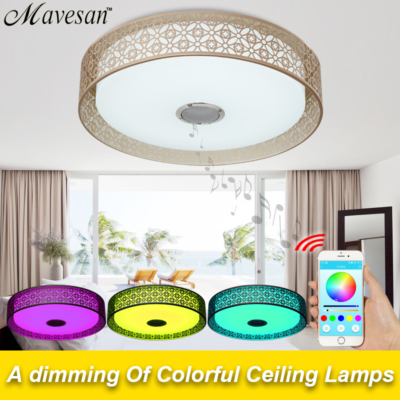 2016 new rgb dimmable 36w led ceiling light with bluetooth & music 90-260v modern led ceiling lamp for 15 -30 square meters