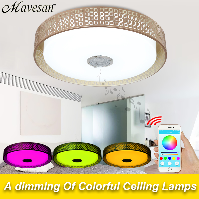 2016 new rgb dimmable 36w led ceiling light with bluetooth & music 90-260v modern led ceiling lamp for 15 -30 square meters