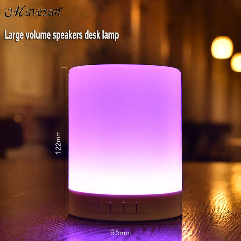 2016 original wireless bluetooth speaker night lights indoor bed bedside lamp rgb lights touch control bluetooth for phone