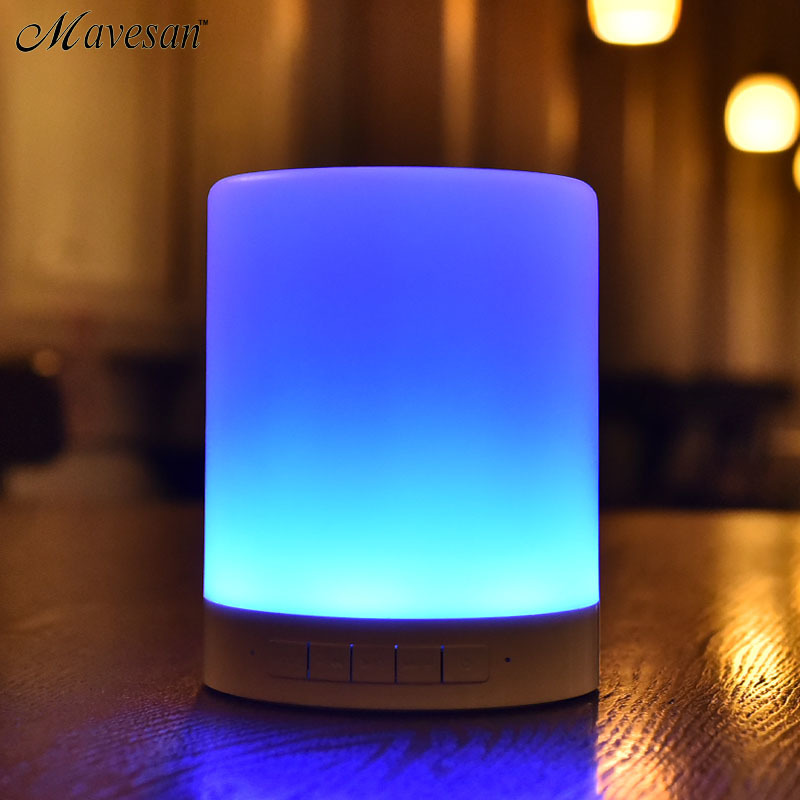 2016 original wireless bluetooth speaker night lights indoor bed bedside lamp rgb lights touch control bluetooth for phone