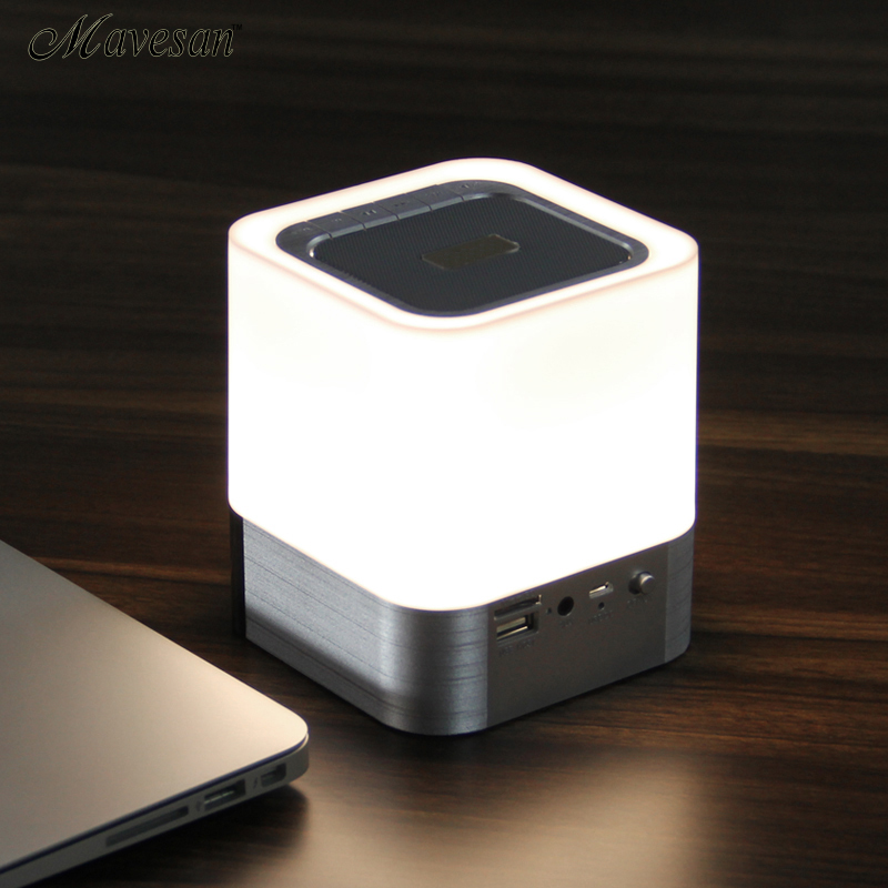 2016 original wireless bluetooth speaker night lights indoor bed bedside lamp rgb lights touch control bluetooth for phone