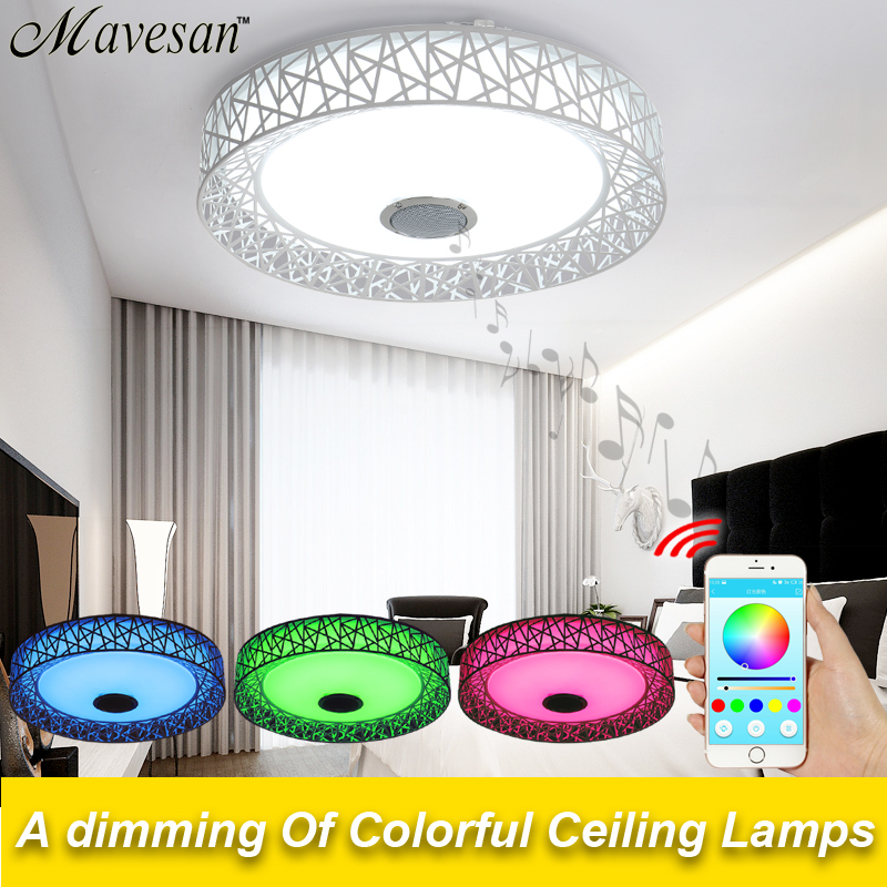 2016 selling bluetooth 4.0 control led ceiling light music & color changing smart led ceiling lamp metal & acrylic lampshade