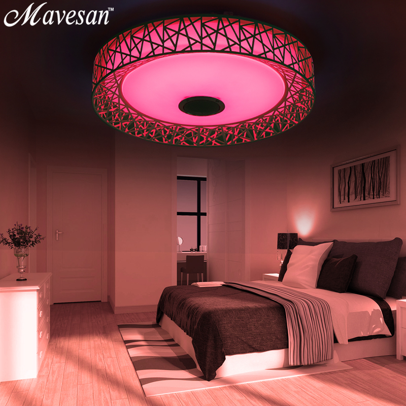 2016 selling bluetooth 4.0 control led ceiling light music & color changing smart led ceiling lamp metal & acrylic lampshade