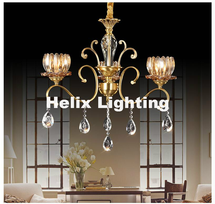 2017 newly european bronze crystal chandelier light fixture brass luxurious crystal lustre lamp e14 led brass color chandelier