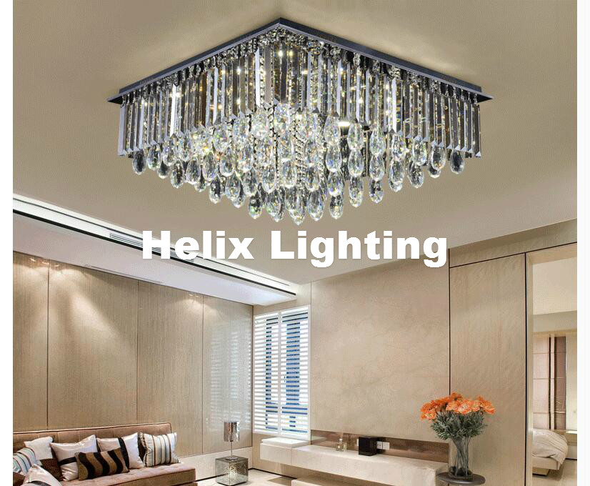 2017 newly modern led crystal ceiling light fixture smokey/clear led ceiling light lighting lamp flush mount ac guaranteed