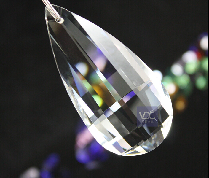 20pcs 50mm clear chandelier glass crystals lamp prisms parts hanging drops pins