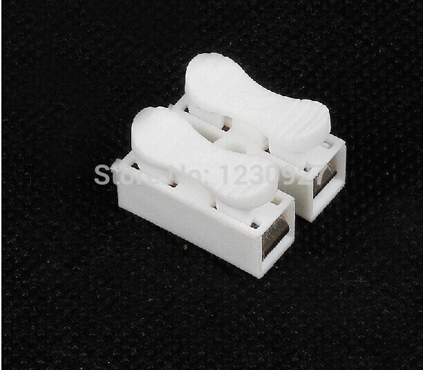 20pcs/lot fast terminals wire connector wiring connector row column push button 2 out connector for led lighting