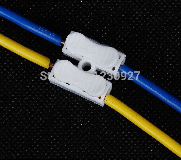 20pcs/lot fast terminals wire connector wiring connector row column push button 2 out connector for led lighting