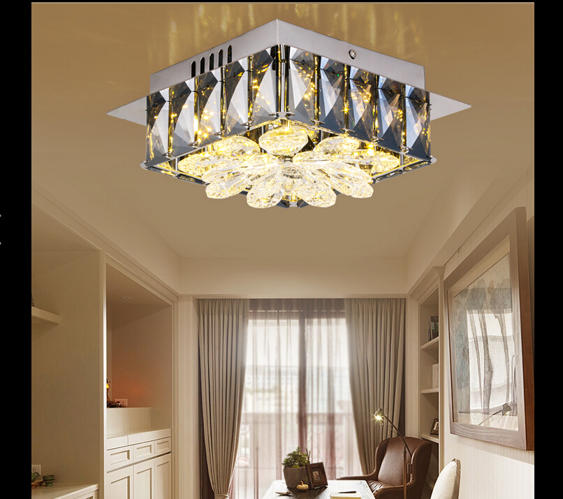 23*23cm led crystal ceiling lamp living room lamp led ceiling bedroom restaurant corridor lighting ac85-265v