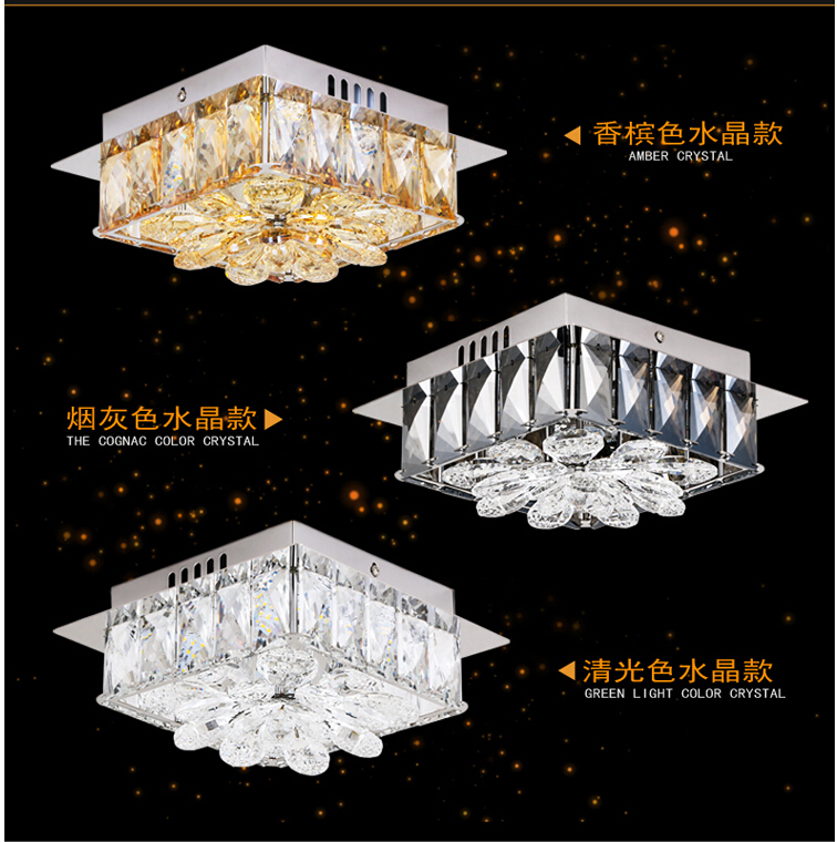 23*23cm led crystal ceiling lamp living room lamp led ceiling bedroom restaurant corridor lighting ac85-265v