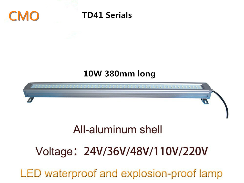 380mm long cmo td41-10w 24v/110v/220v led metal waterproof explosion-proof lamp led tri-proof industrial light