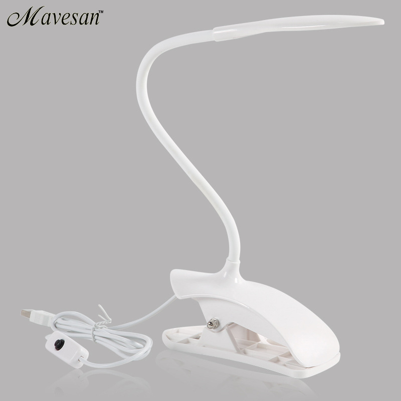 3w led desk lamp table reading lamp flexional stand clip desk lamp luminaria fashion novelty gift for student white