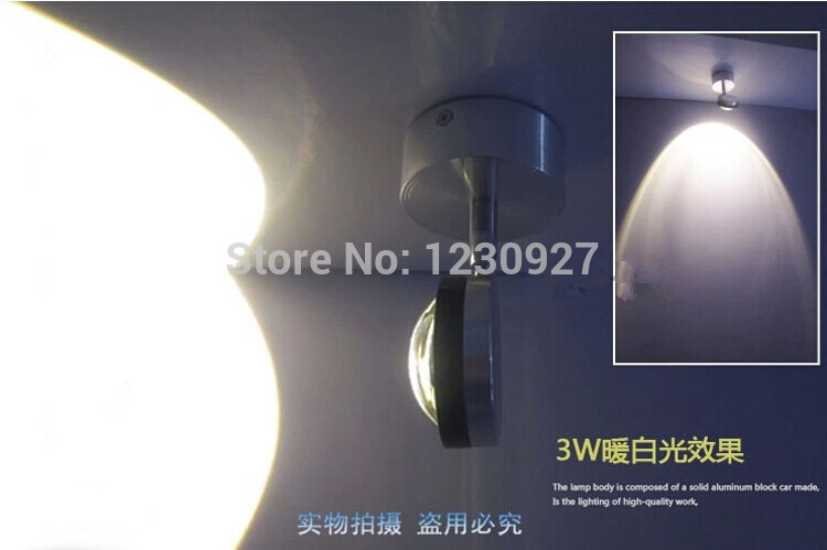 3w quality modern adjustable spotlights sofa tv wall lights led aluminum crystal painting corridor rotatable light