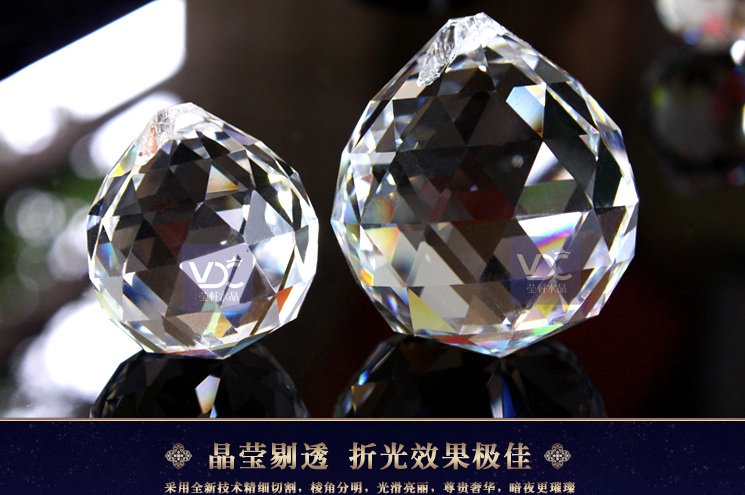 40pcs/lot ,40mm crystal faceted ball crystal glass chandelier ball for fengshui & chandelier pendant parts