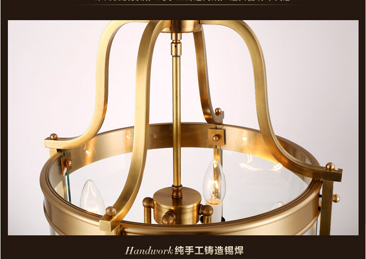 4l d340mm h460mm american modern brass chandelier copper chandelier light fixture guaranteed + !