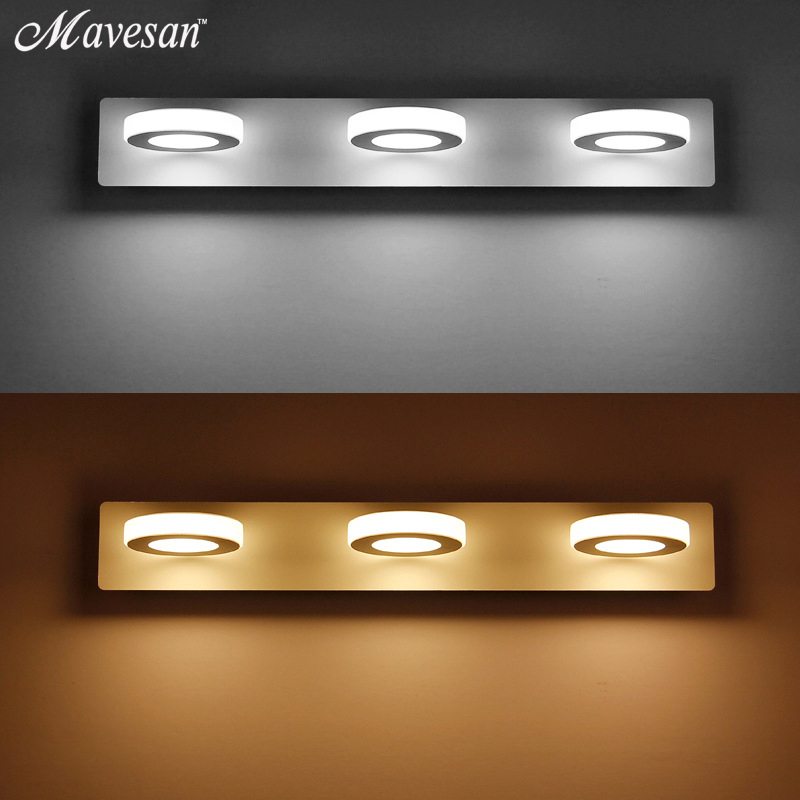 ac110-240v 12w led wall lights stainless steel with adjustable base for bathroom or bedroom lighting mirrors