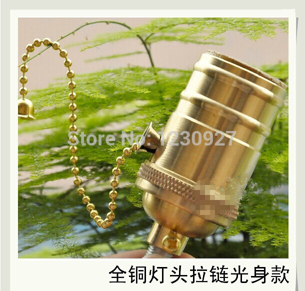 all copper zipper cap us type ul e27 / e26 edison lamp bulb chandelier lamp holder diy chandelier e27 lamp holder