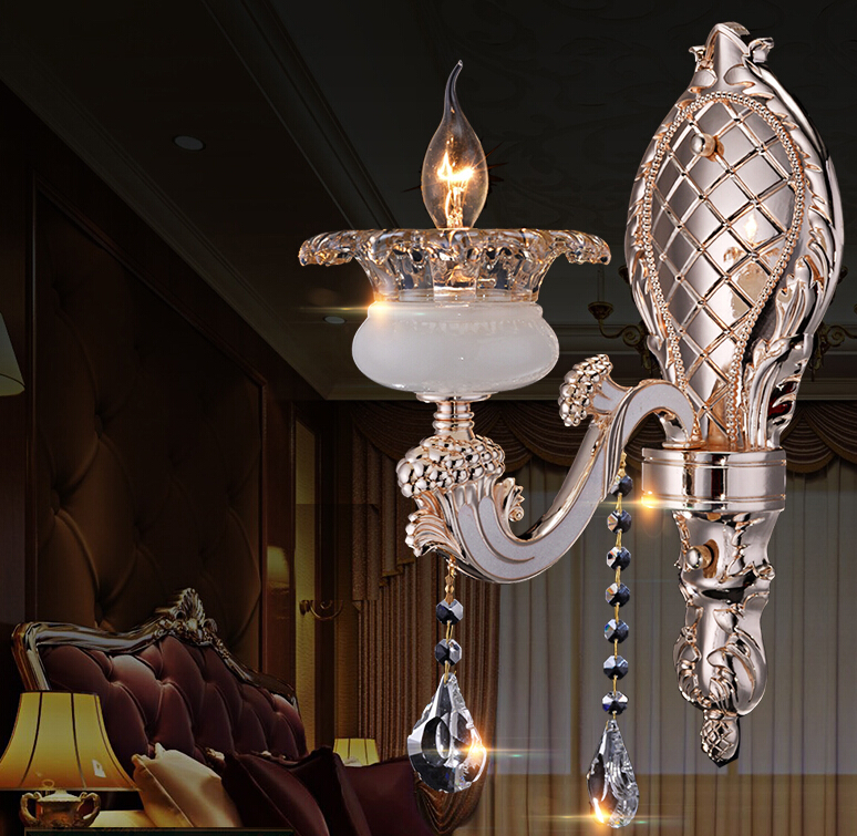 alloy wall light modern crystal wall lamp decoration el room wall lamp bedside lamp 1 light and 2 lights