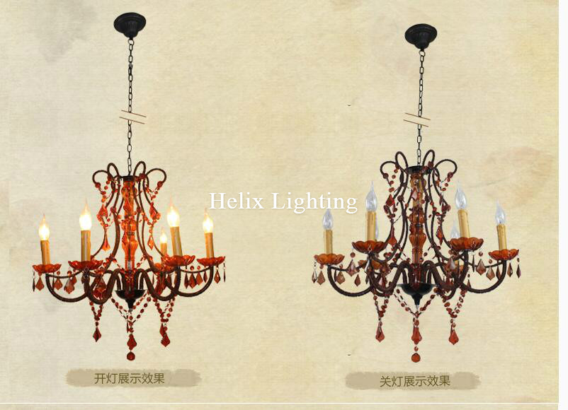 art decorative amber color chandelier living room candle lamps luxury acrylic crystal chandelier lights ac d64cm