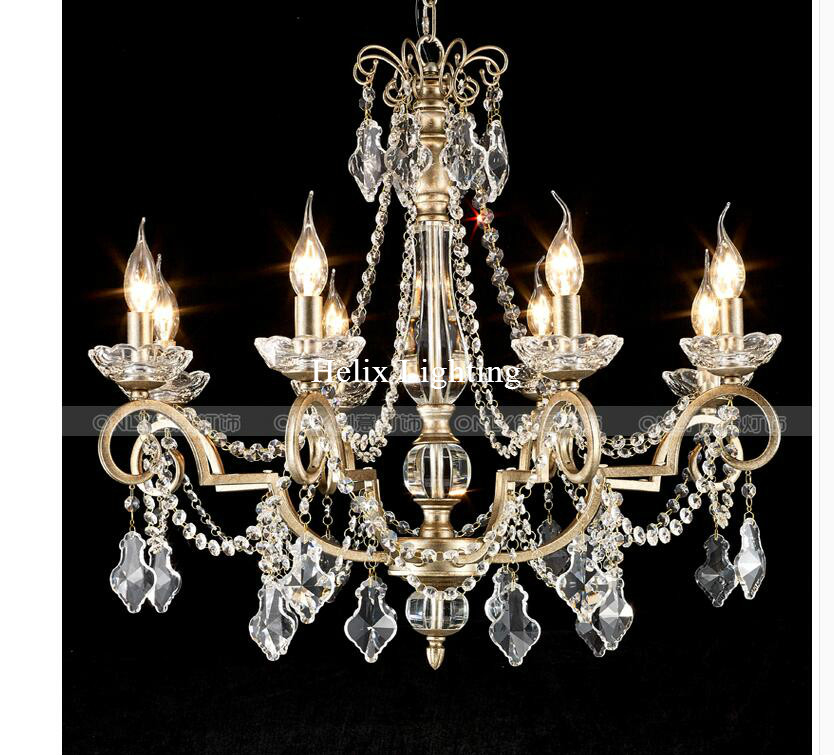 art decorative europen style iron chandelier crystal candle lamps lustre foyer chandeliers ac guaranteed