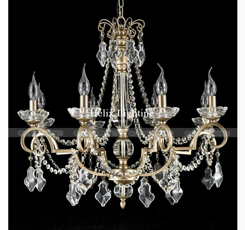 art decorative europen style iron chandelier crystal candle lamps lustre foyer chandeliers ac guaranteed