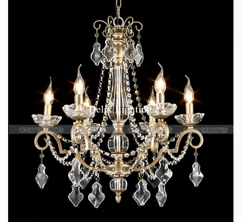 art decorative europen style iron chandelier crystal candle lamps lustre foyer chandeliers ac guaranteed