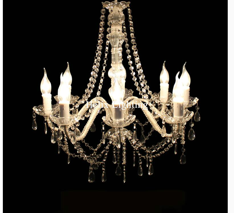 art decorative white color chandelier living room candle lamps luxury acrylic crystal chandelier lights ac d56cm