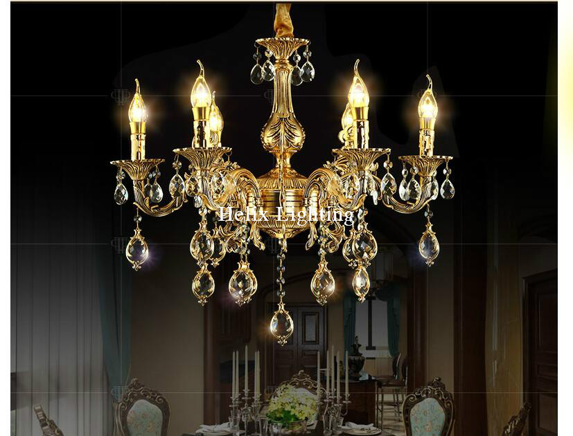 brass gold european chandelier led crystal chandelier zinc alloy ac k9 crystal chandelier lighting