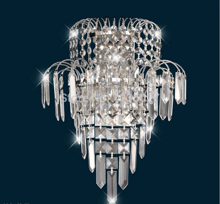 chrome modern fashion wall lamps crystal wall light crystal e14 wall mounted lights w300mm h390mm