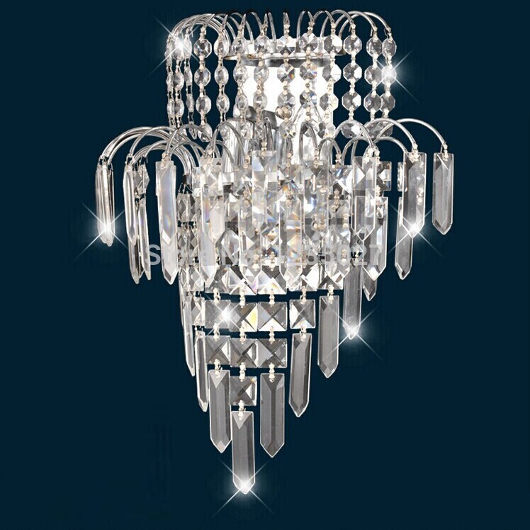 chrome modern fashion wall lamps crystal wall light crystal e14 wall mounted lights w300mm h390mm