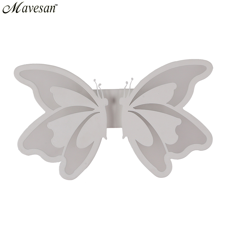 contemporary led wall light with butterfly lampshade for bathroom bedroom 24w wall sconce white indoor lighting lamp arylic