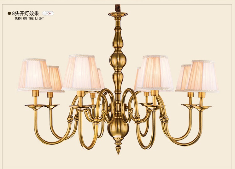 copper brass pendant lamp bronze brass hanging lighting chandelier 6l d750mm