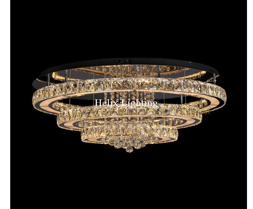 crystal modern led ceiling lights living room bedroom circle rings cristals avize indoor dec modern ceiling lamp