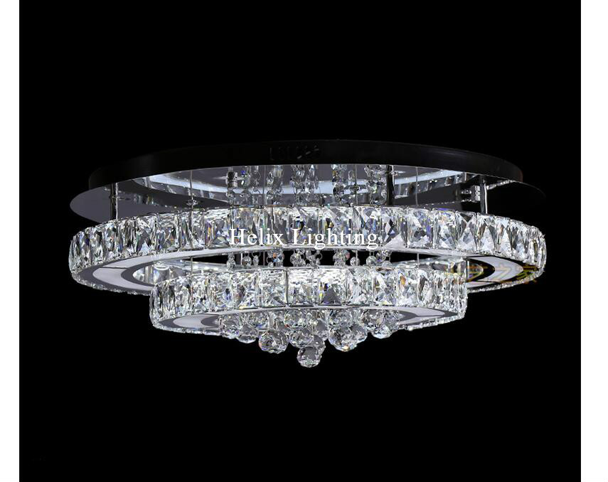 crystal modern led ceiling lights living room bedroom circle rings cristals avize indoor dec modern ceiling lamp