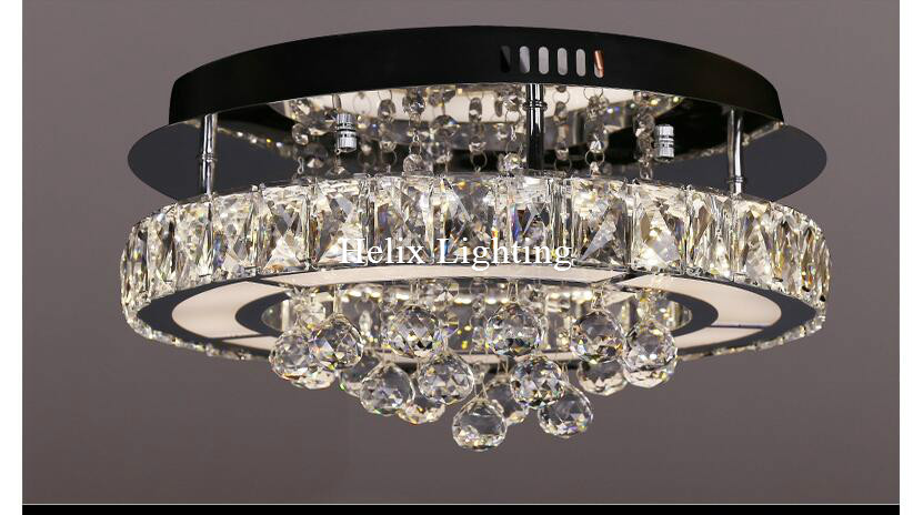 crystal modern led ceiling lights living room bedroom circle rings cristals avize indoor dec modern ceiling lamp