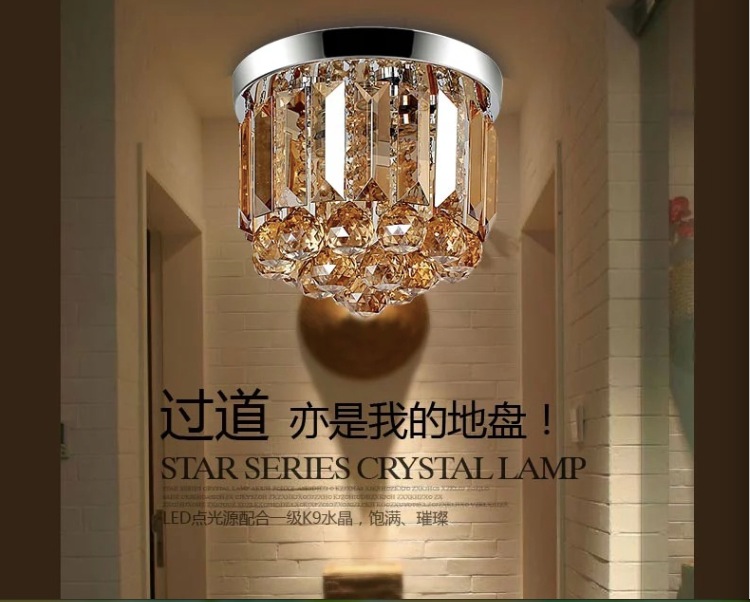 d150mm led crystal ceiling lamp 3w fixture champagne ceiling light lighting lamp flush mount guaranteed