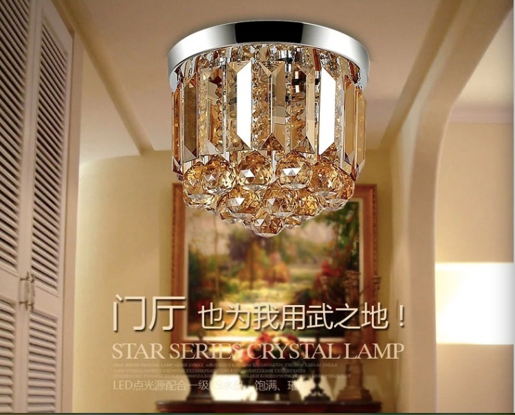 d150mm led crystal ceiling lamp 3w fixture champagne ceiling light lighting lamp flush mount guaranteed